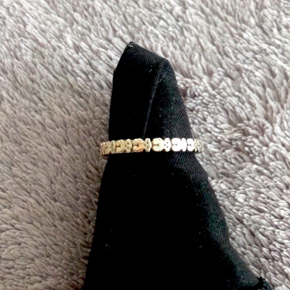 Silver Tous Straight Ring with Bear Motifs